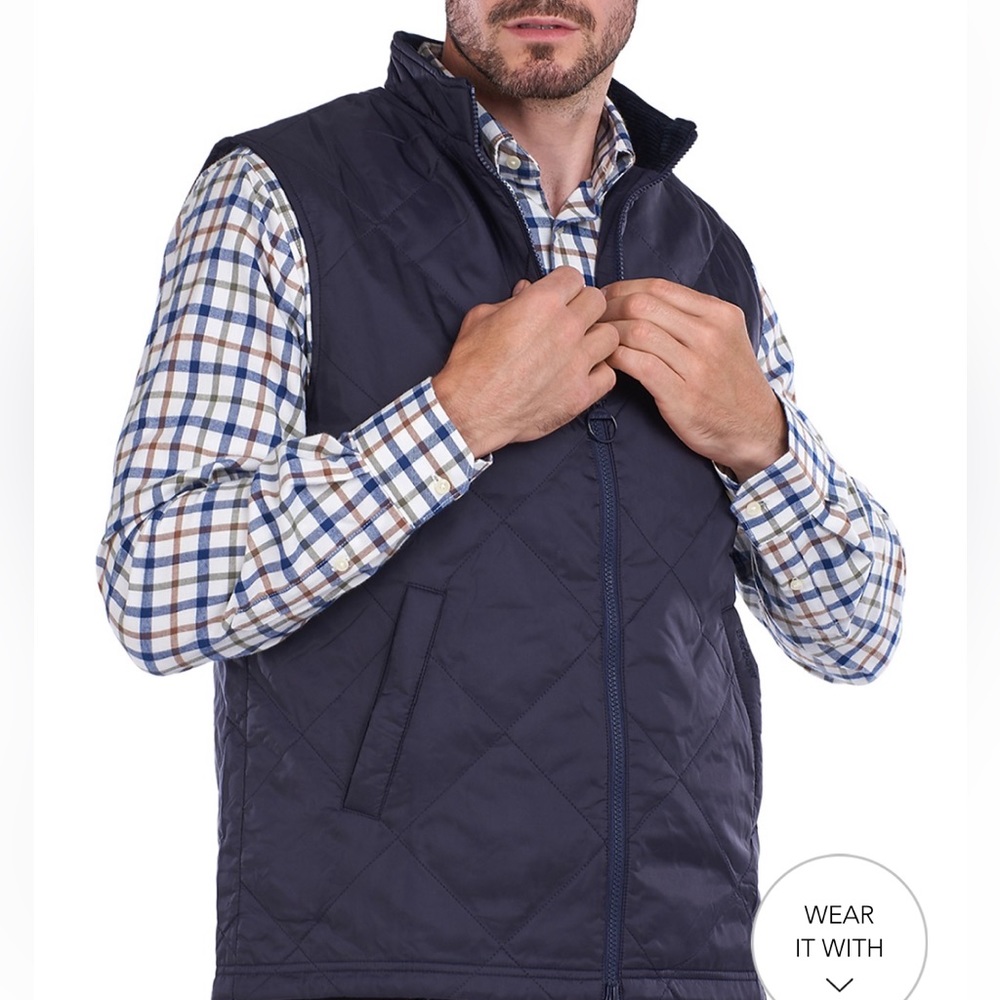 NWT Barbour Finn Gilet Quilted Lightweight Insulated Vest In Navy MSRP$145 XL